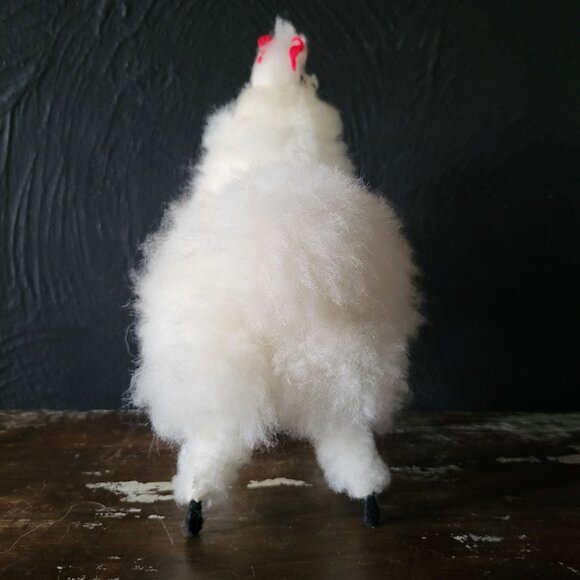 Vintage Alpaca Figure With Real Alpaca Fur White 9.75” tall, 7” long - Picture 5 of 8